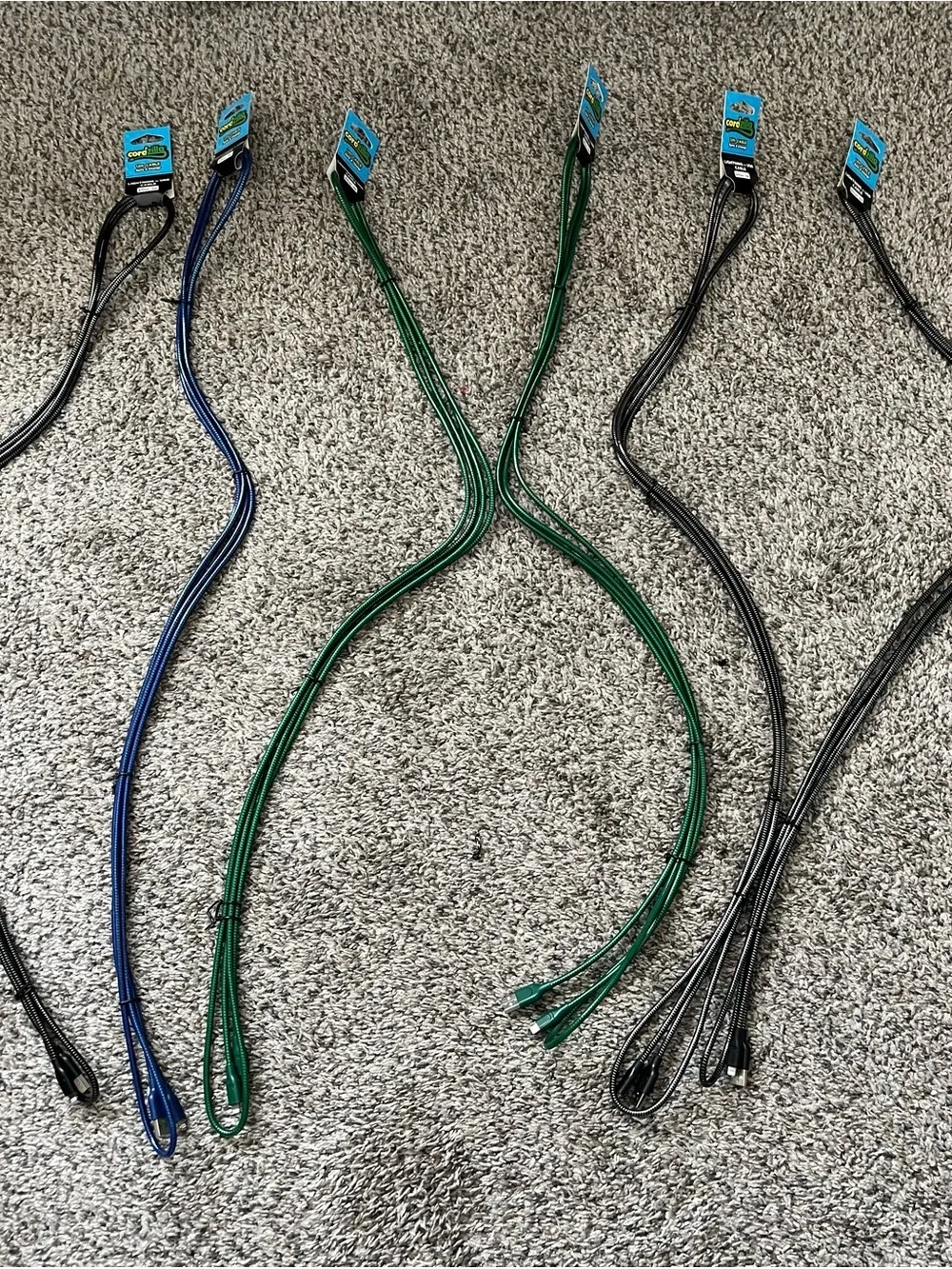 Cordzilla 12ft Lightning USB charging & Sync Cables for iPhone iPad $8 each